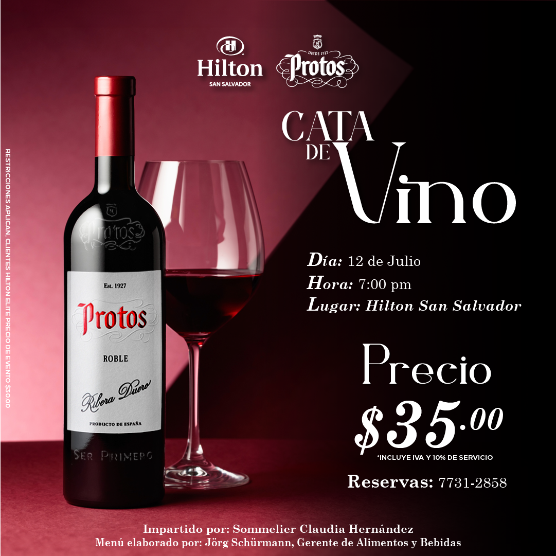 Cata de vino Hilton San Salvador