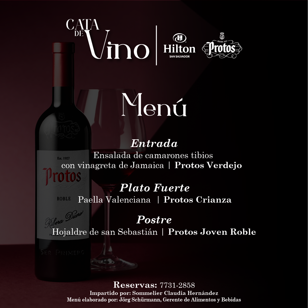 Menú Cata de vino Hilton San Salvador