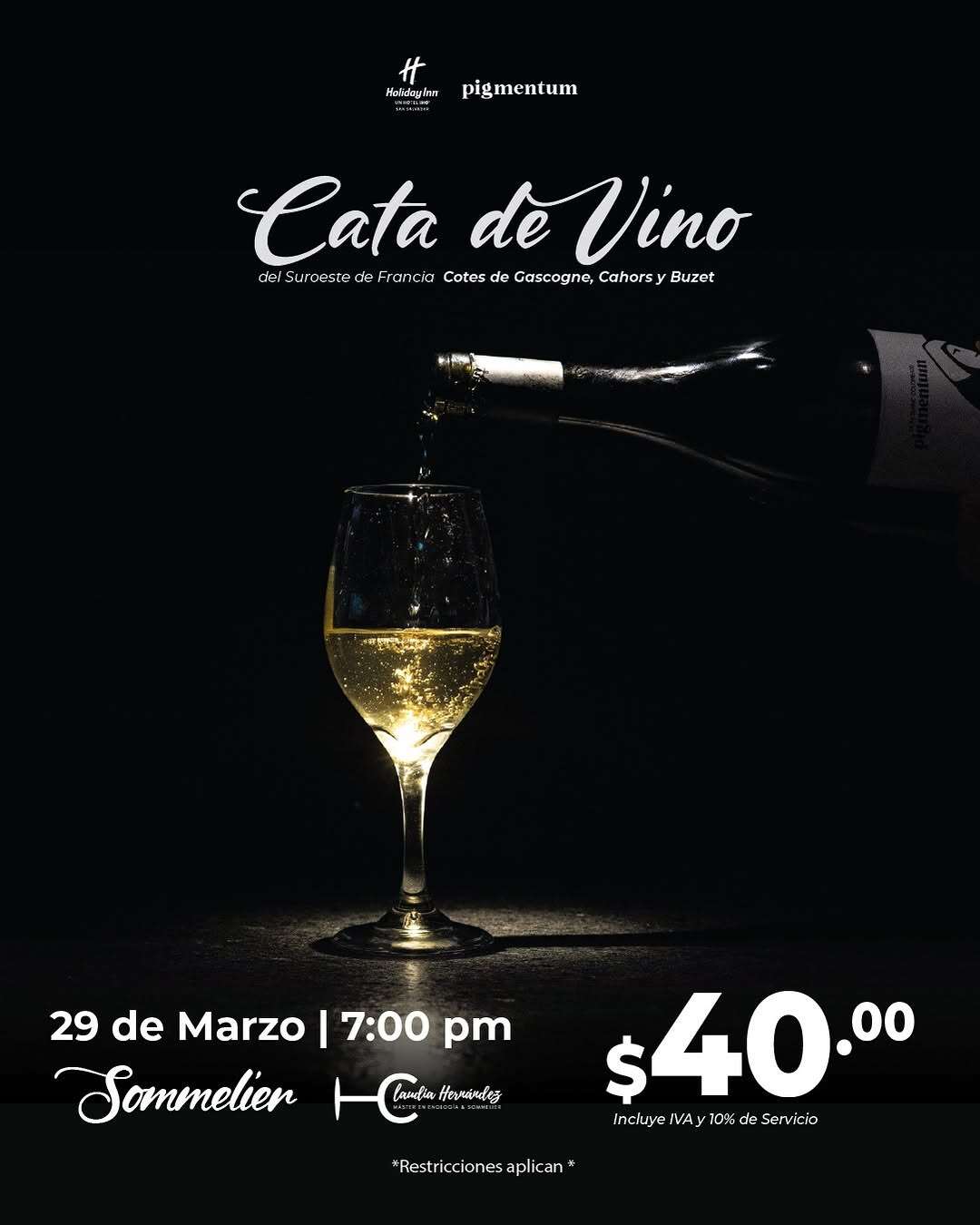 Cata de vino Holiday Inn